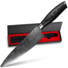 cz main photo Cutitul Bucatarului Decatails Chef 8 Inch Profesional, Otel Damasc 67 Straturi, Maner din Lemn Pakka Japonez