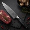 cz (1) Cutitul Bucatarului Decatails Chef 8 Inch Profesional, Otel Damasc 67 Straturi, Maner din Lemn Pakka Japonez